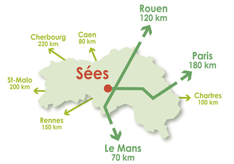 Localisation de Sées dans l'Orne